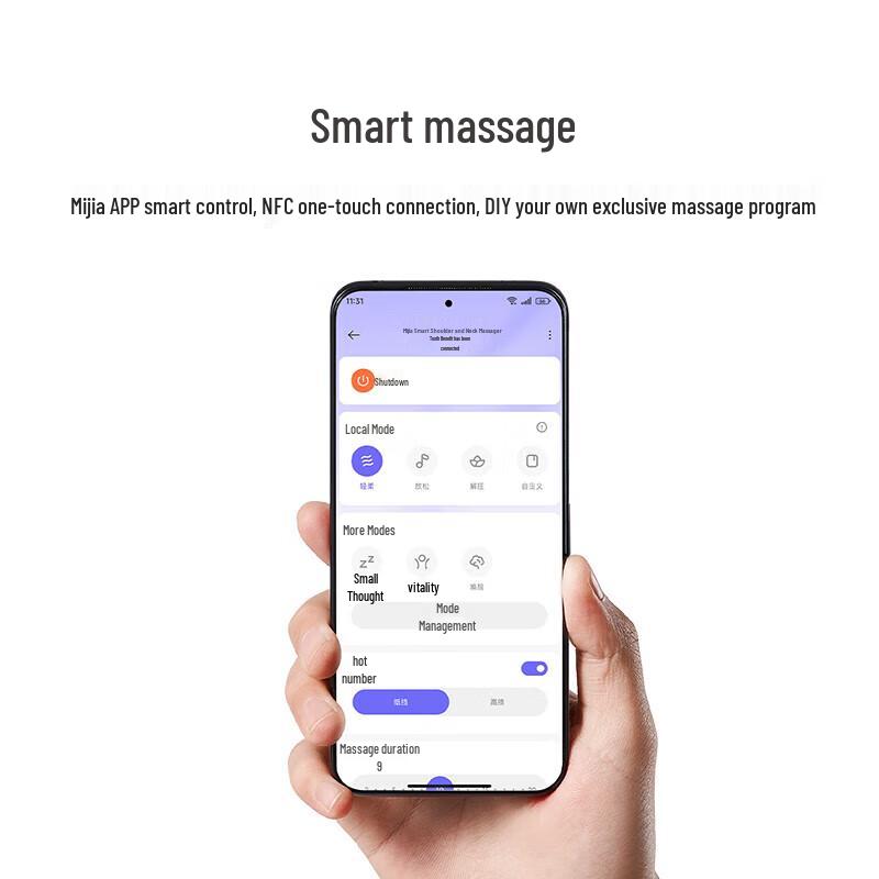 Умный массажер для плеч и шеи Xiaomi Mijia, китайская вилка (адаптер в комплекте)