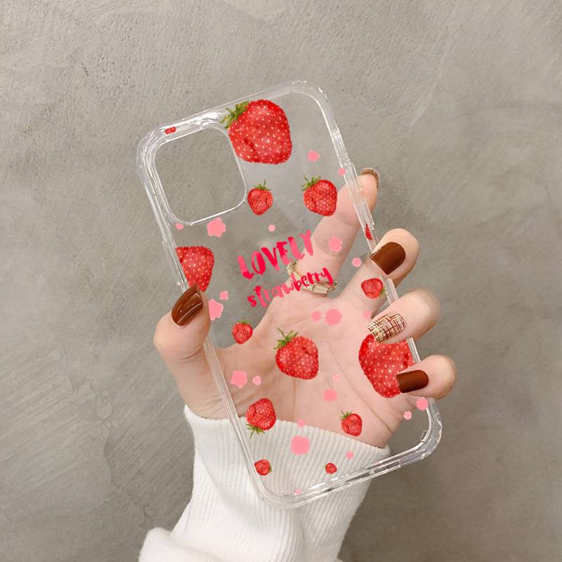 Peach Strawberry Phone Case for iPhone 11 12 13 Mini Pro XS MAX 8 7 6 6S Plus X 5S SE 2020 XR Case