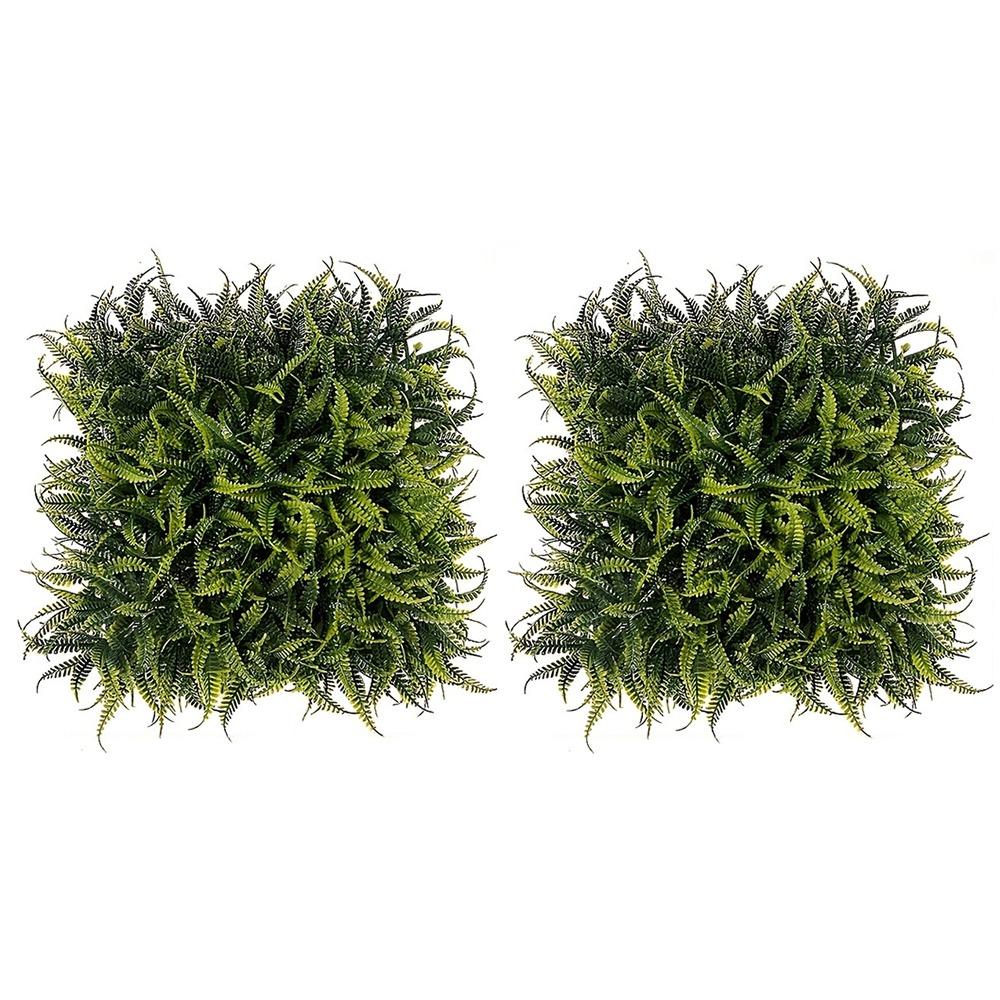 2Pcs Eternal Life Artificial Plant Wall Panel Artificial Grass Backdrop Wall Privacy Screen