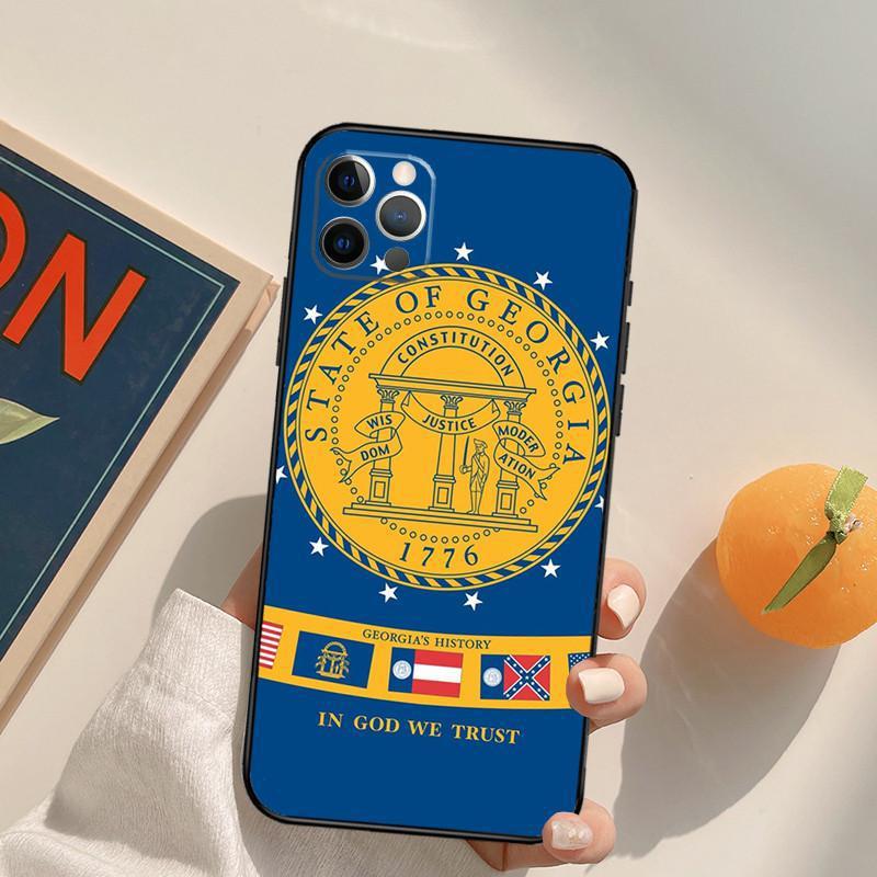 Подходит для чехла для мобильного телефона Apple IPhone11, чехла для мобильного телефона с флагом штата Джорджия, окрашенного в цвет анти-падения, чехла для Huawei Anti-Drop
