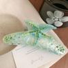 Acetic Acid Rhinestone Shark Clip Elegant Crystal Shell Hair Claw Starfish Acetate Hair Clip  Girls
