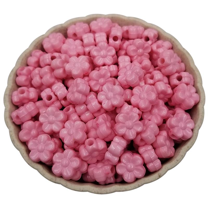 100 шт. 9 мм акриловые свободные бусины сплошной цвет DIY ювелирные аксессуары форма цветка ярких цветов ожерелье браслет кулон