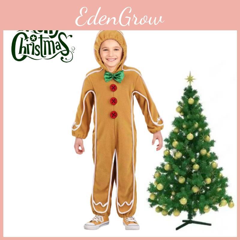 Очаровательный детский костюм пряничного человечка на Рождество для косплея, боди