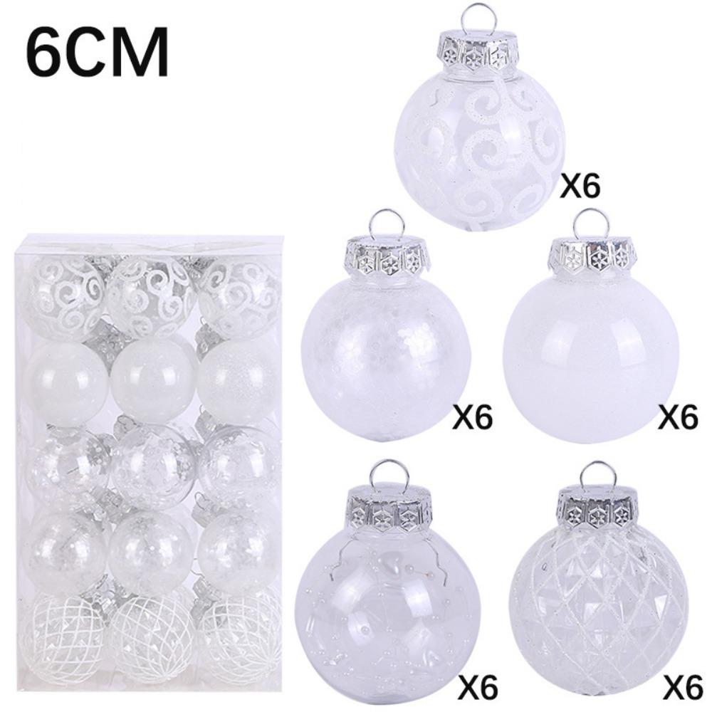 Plastic Christmas Tree Balls 6CM Xmas Baubles Fashion Christmas Ball Set Home