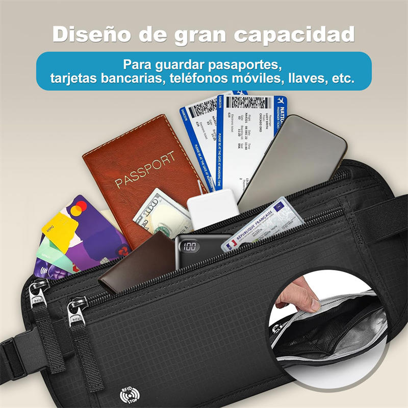 Сумка для паспорта и удостоверения личности, невидимая, водонепроницаемая, для мобильного телефона, поясная сумка с защитой от кражи, сумка для денег за границей, сумка для хранения