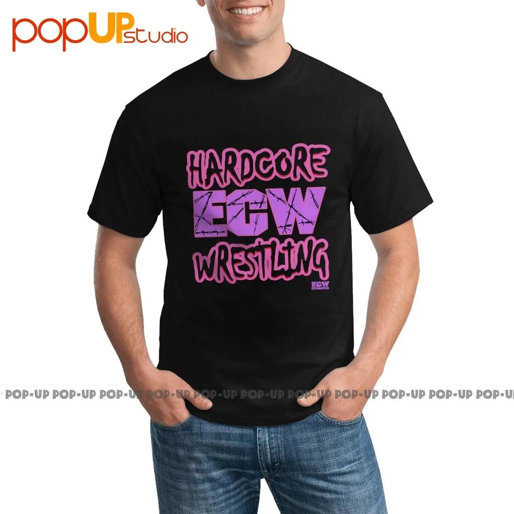 Vtg Ecw Hardcore Wrestling 90S P281 Tshirt Design Natural High Quality Tee Shirt