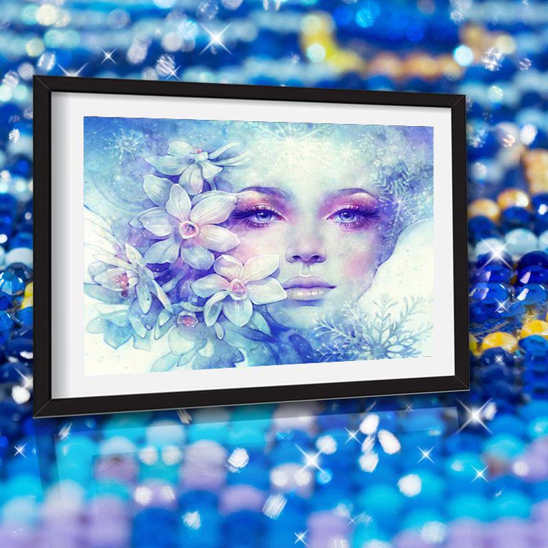 Вышивка Стразами Вышивка крестиком 5d Алмазная картина Вышивка крестиком Девушка и цветок Украшение дома
