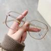 Glasses Frame Sand Brown with Myopia Anti-blue Light Fashion Large Square Square Korean Optical Frame