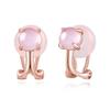 Free Bird Rose Quartz Earrings for Women Pink Gold Silver 925 Hypoallergenic Earrings for Women Elegant Girlfriend Cute Date Non-Pierced
