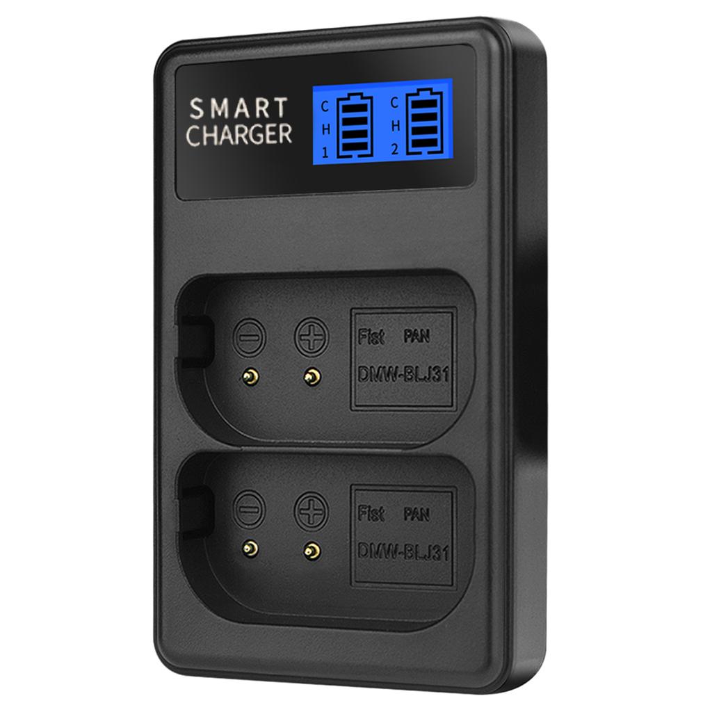 Slim Battery LCD Micro USB Charger Reliable Charging Accessory for Panasonic LUMIX DC-S1 DC-S1M Battery Charging Base