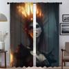 Шторы от комаров для камеры, жуткая атмосфера темного фэнтези, домашний интерьер, шторы, 2 шт., затемняющие шторы, комната