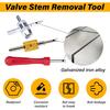2 PCS Tire Valve Stem Removal Tool with 20 PCS Valve Cores, 10 PCS Tire Valves Caps, 1 PCS 4-Way Valves Tool, Car Accessories Tires Repair Tools