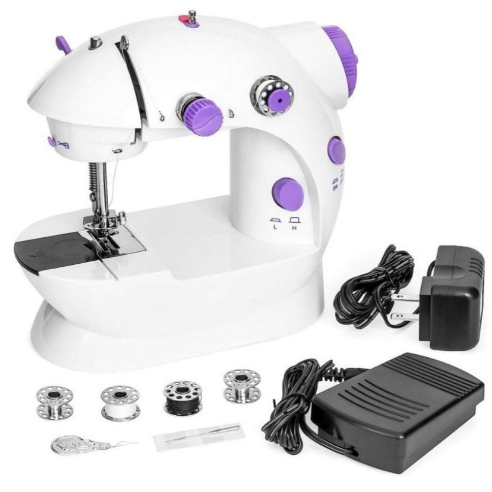 Foot Pedal Mini Sewing Machine LED Light Portable Sewing Machine Electric Sewing Machine Beginners