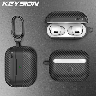 KEYSION Противоударный чехол для AirPods Pro 3 Текстура углеродного волокна Мягкий силиконовый чехол из ТПУ для Bluetooth-наушников для AirPods Pro 3 2025