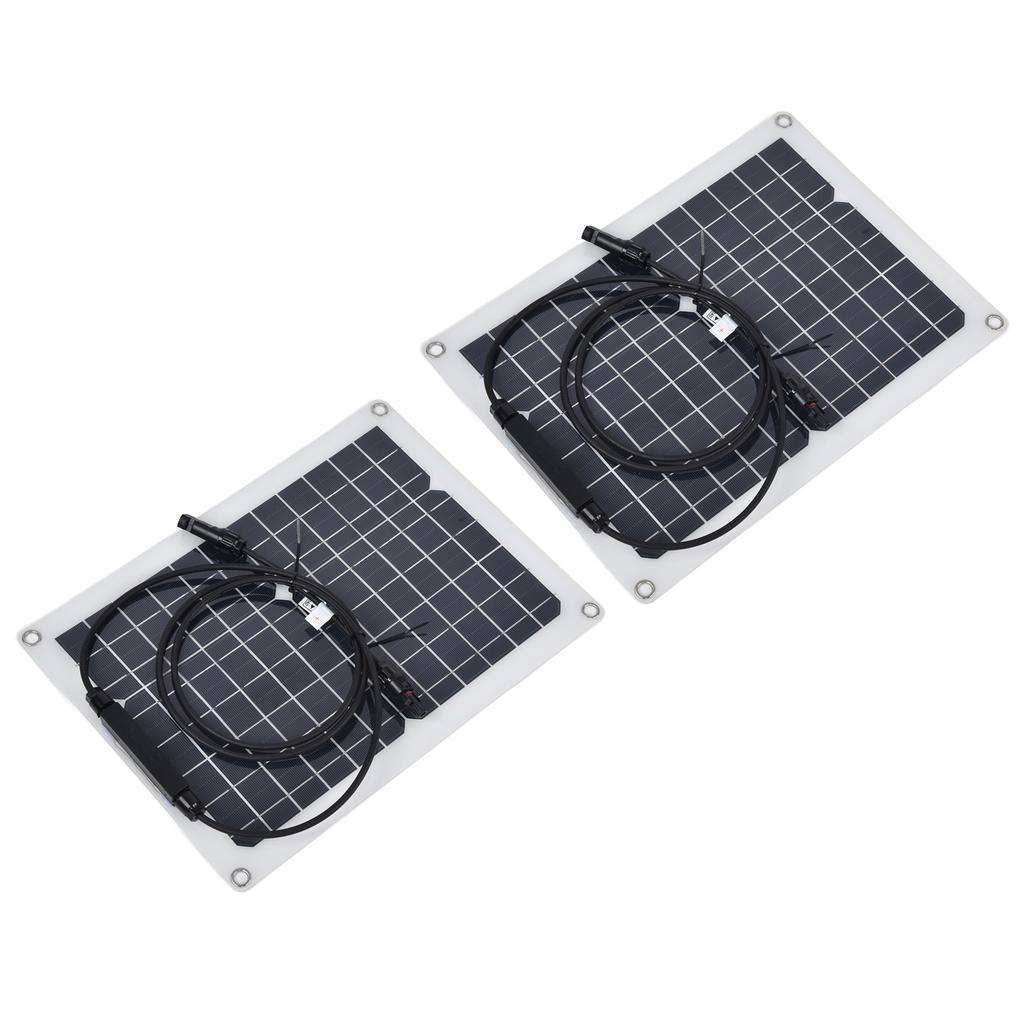 2 Pcs Solar Panels Kit 15W Portable Monocrystalline Solar Panel Charger for Outdoor Boat Caravan RV