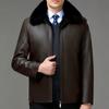Winter Middle-aged and Elderly Fur All-in-one Leather Jacket Men's Genuine Leather Sheepskin Jacket Plus Velvet Thickened Dad Jacket