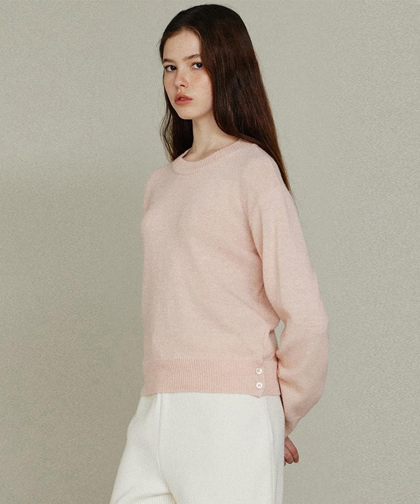 ITOV SEOUL Slit Button Round Knit Pk