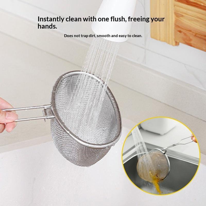 Stainless Steel Mesh Strainer Fine Mesh Durable Handle For Home Kitchen Noodle Frying Draining