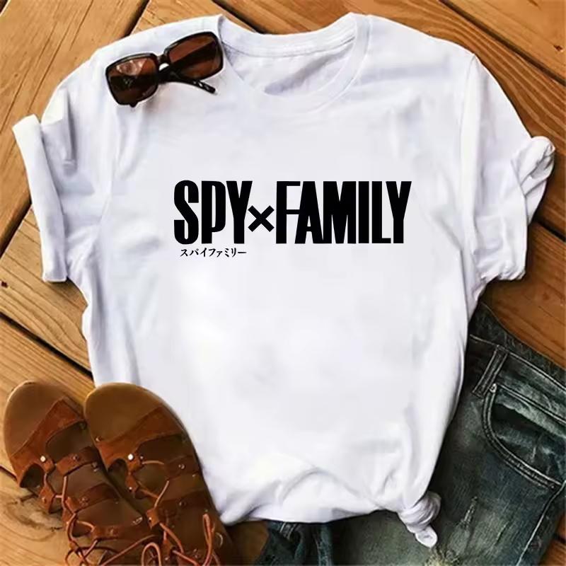 Аниме Spy X Family Футболка Женская Японская Мода Харадзюку Футболки с Коротким Рукавом Летние Топы Каваи О-Образный Вырез Женская Футболка Топ