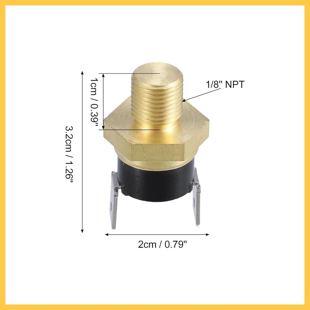 Universal Automotive Radiator Engine Cooling Fan Temperature Thermo Sensor Switch 1/8'' NPT 125-140 Degrees on 104 Degrees Off Auto Replacement Parts