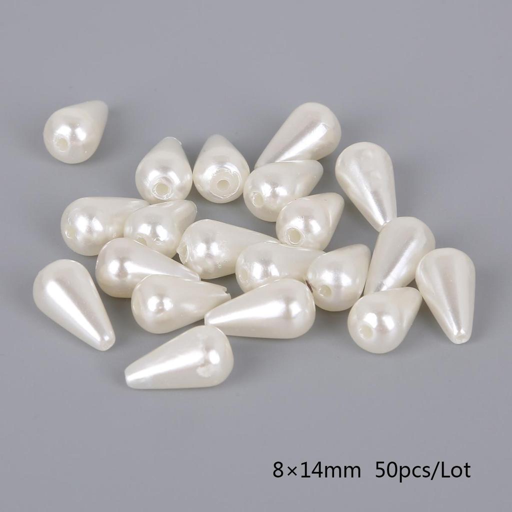 50-100 шт. ABS искусственный жемчуг акриловые рисовые бусины с двумя отверстиями для изготовления модных ювелирных изделий DIY ожерелье браслет