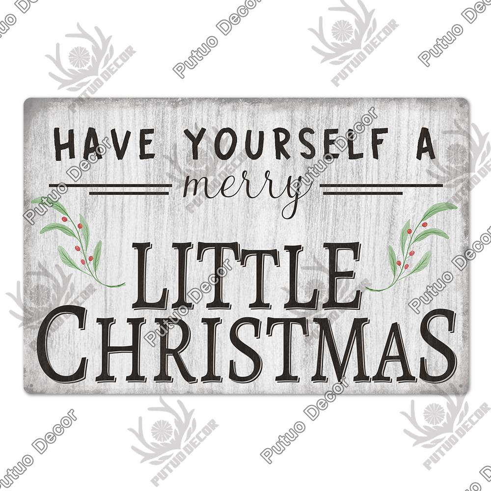 Decor Christmas Vintage Tin Sign Plaque Metal Retro Plate Poster for Club Living Room Kitchen Home Wall Art Decoration