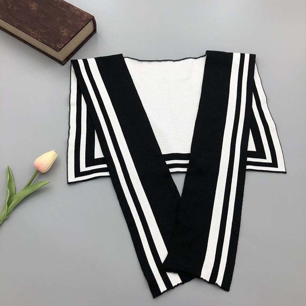 Лоскутный черно-белый шарф, солнцезащитный, шерстяной, шарфы, блузка, плечи, ложный воротник, осень/зима