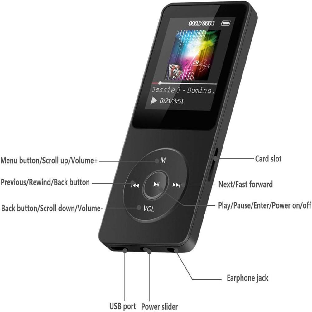Bluetooth-совместимый Mp3-плеер, портативный Mp4, FM-радио, внешняя ультратонкая студенческая ручка для записи Mp3