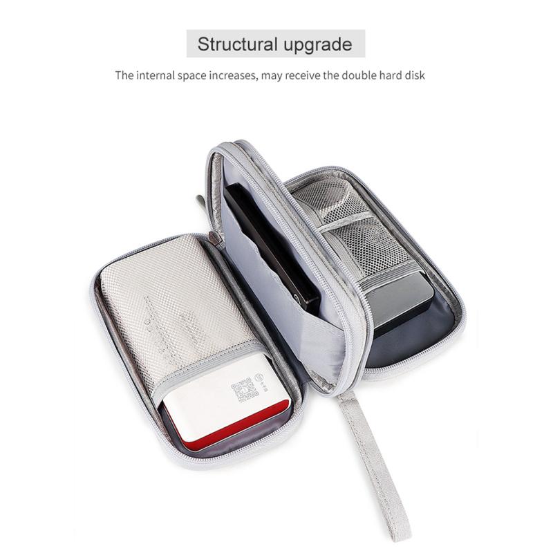 Сумка для хранения аксессуаров Портативная двухслойная Защитная крышка для жесткого диска Power Пылезащитный чехол для кабеля передачи данных