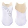 Girls Shiny Sequins Leotard Sleeveless Mesh Patchwork Ballet Dance Gymnastic Skating Jumpsuit