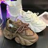 Authentic Leather Clunky Sneakers Women's Shoes Spring New All-Match Platform Height Increasing Casual Shoes Sneaker Women's