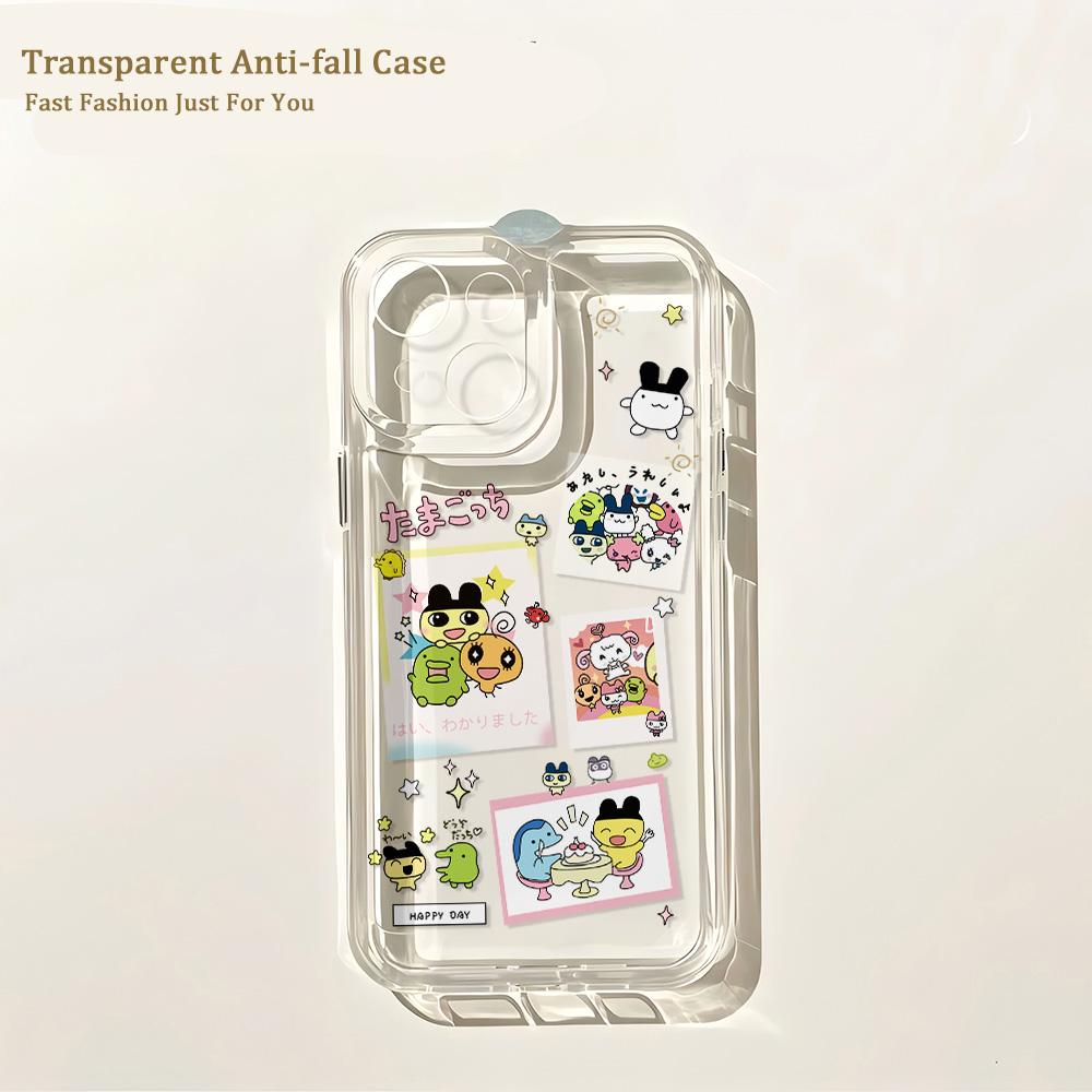 Милый чехол для телефона Tamagotchis для IPhone 17 16 16e 15 14 13 12 11 Mini Pro Max X XR XSMax 7 8 Air Plus Прозрачная задняя крышка
