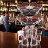 Double Layer Drink Dispenser with 6 Shot Glasses Acrylic Liquor Dispenser Wine Divider Quick Pour Bar Accessories