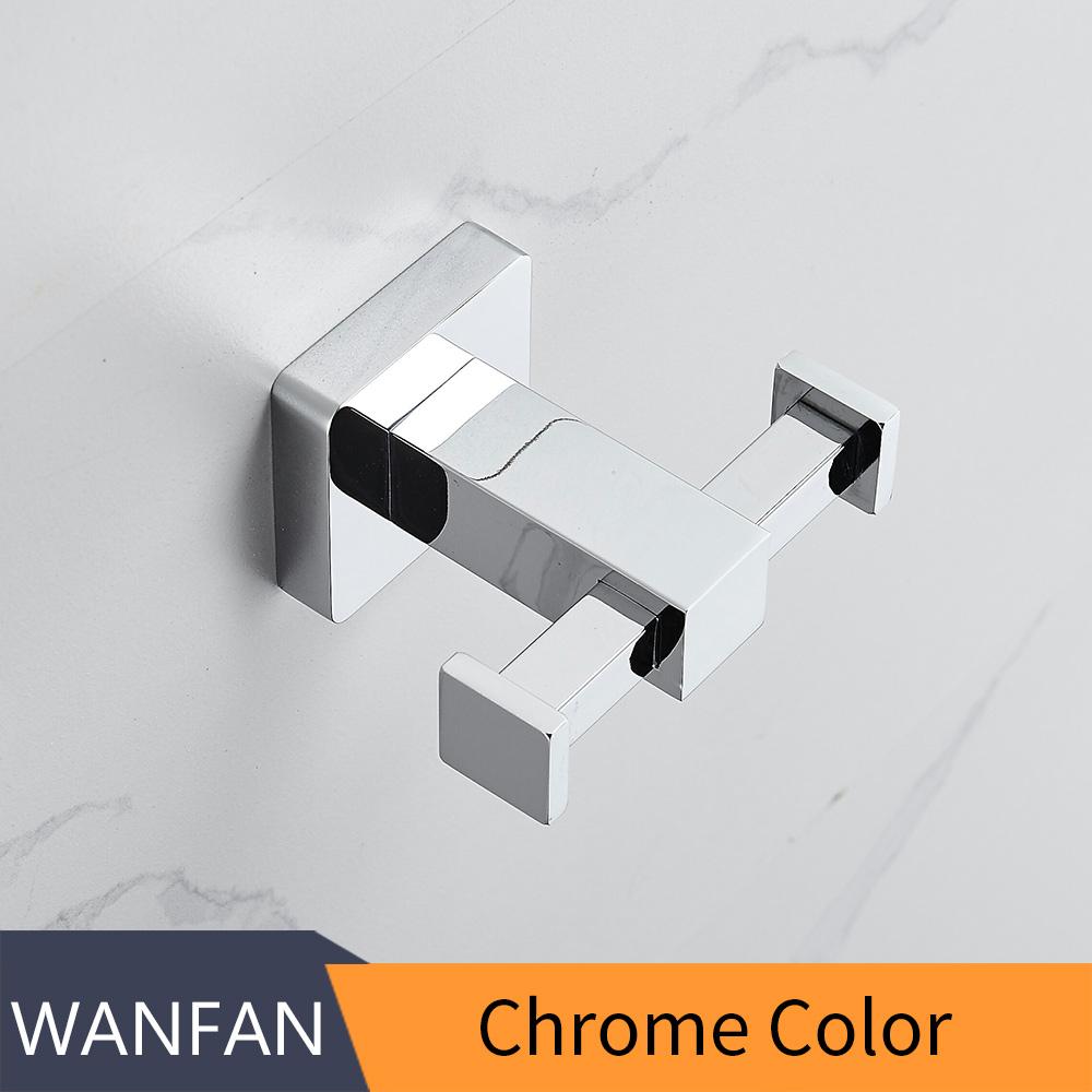 Вешалки для халатов, хромированный крючок на стену, сплошной латунный серебряный крючок для халатов, вешалка для полотенец, вешалка для одежды в европейском стиле 7501L