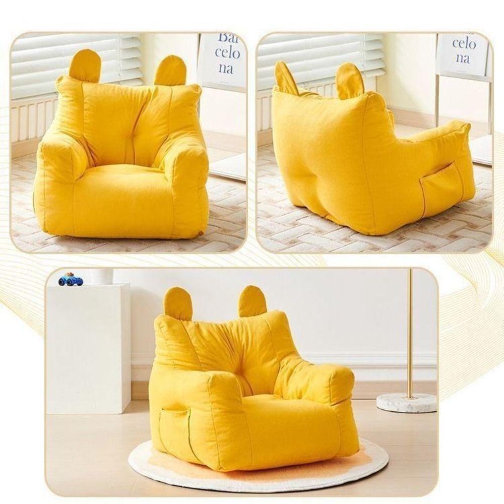 Soft Fabric Lazy Sofa Comfortable Ergonomic Kids Sofa Chair Bear Shaped Fluffy sofa Living Room