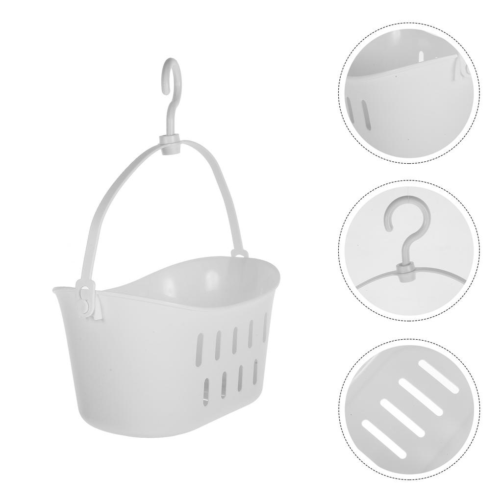 Plastic Storage Basket Bathroom Shower Trash Can Hanging Baskets for Organizing