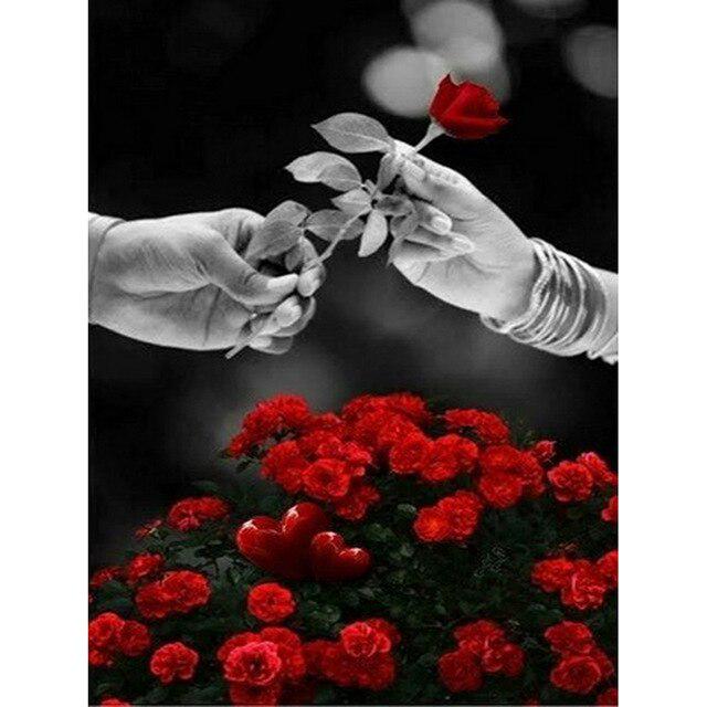 DIY 5D Алмазная картина Цветок Алмазная вышивка Полный круглый Стразы Вышивка крестом