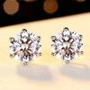 D Color 0.3-1 Carat Moissanite Stud Earrings For Women 925 Sterling Silver Jewelry Sparking Earrings Screw Back GRA
