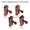 Adjustable Wooden Camera Cage Handle Left/Right Side Hand Grip 3/8 Inch Screw ARRI-Style Mount with
