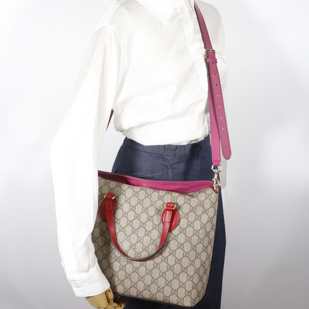 GUCCI 2WAYShoulder Handbag 429147 Brown GG Supreme Canvas Women Used