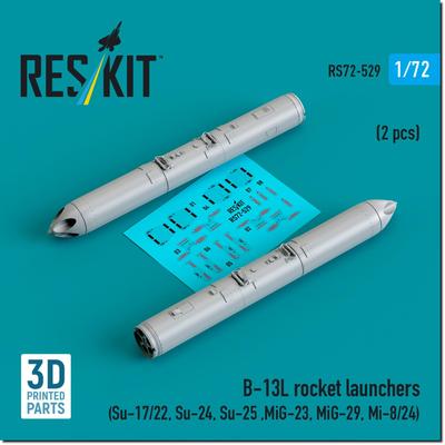 Reskit 122мм Ракетный блок 2шт Пластиковые детали для модели 1/72 Б-13Л РСК72-0529 (Самолет)