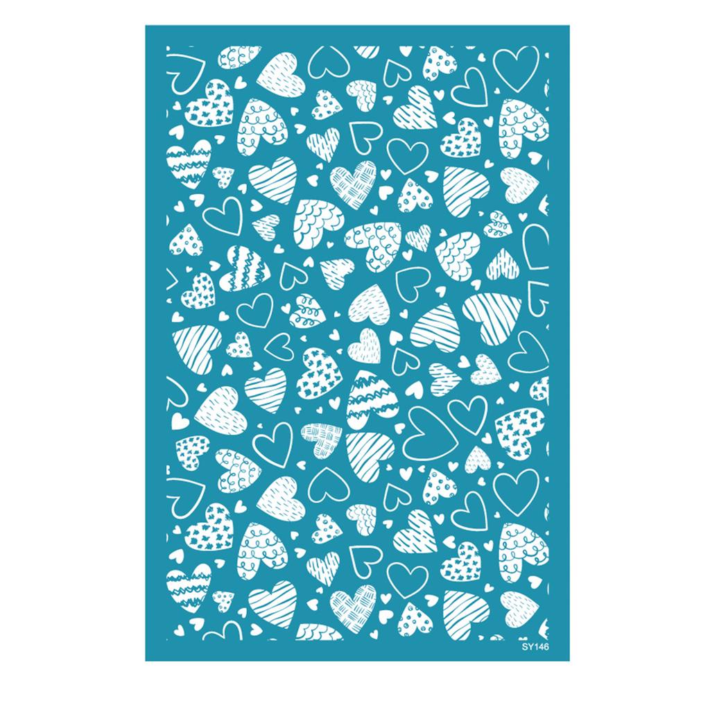 Silk Screen Stencils for Clay Valentines Day Heart Silkscreen Print for DIY Printing On Clay and Earrings Jewelry Clay
