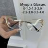 Retro Cat-Eye Myopia Glasses Fashionable Versatile Metal Frame Luxury Brand Women'S Grade Glasses Minus Diopter Eyeglasses