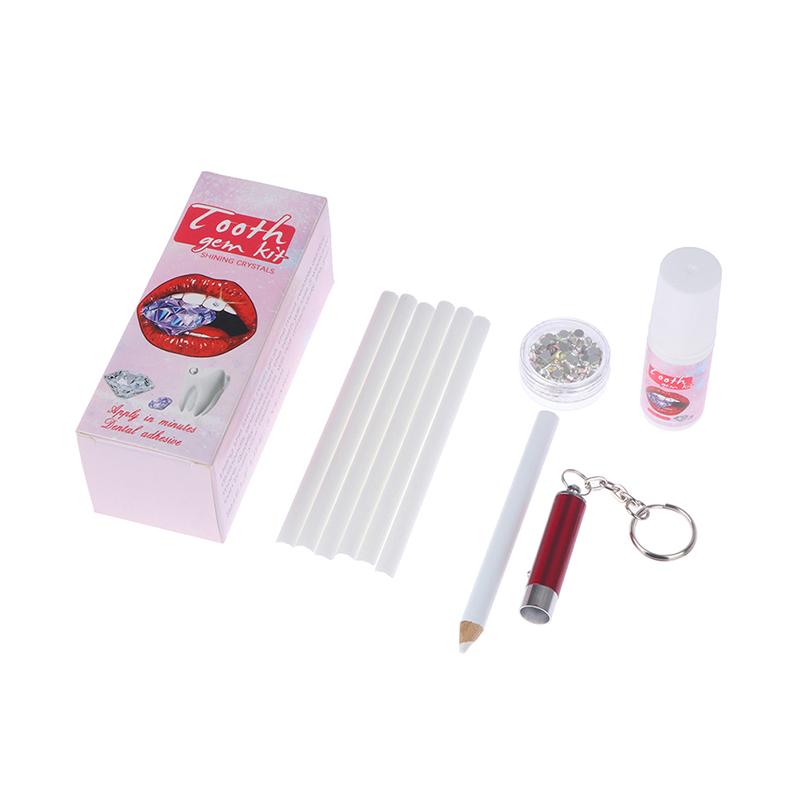 Tooth Gem Set White Dental Jewelry Beautiful Easy To Remove Easy To Install Sturdy Diy Tooth Gem Set With Curing Light And Glue