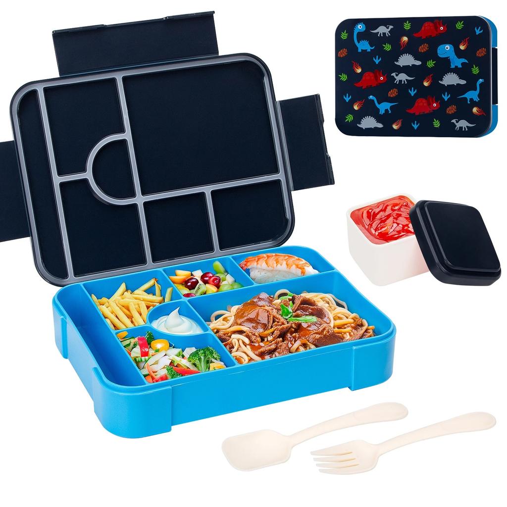 1330ML Bento Box Adult Lunch Box Containers with 6 Compartment for Adults/Kids With Tableware Sauce Lunch Box Microwave
