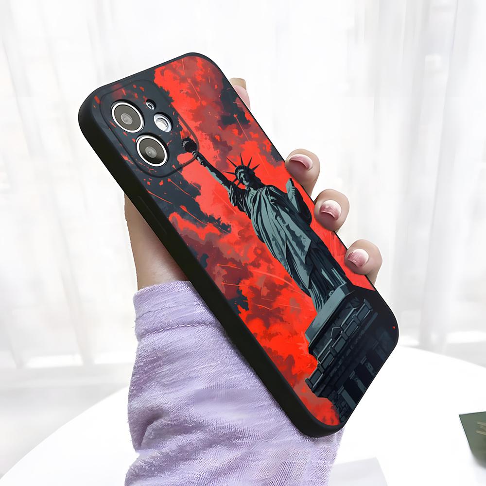 Чехол для телефона Статуя Свободы для iPhone 17 Pro Max 15 Pro 16 14 Plus 12 13 Mini 11 Pro Ударопрочный Мягкий Чехол