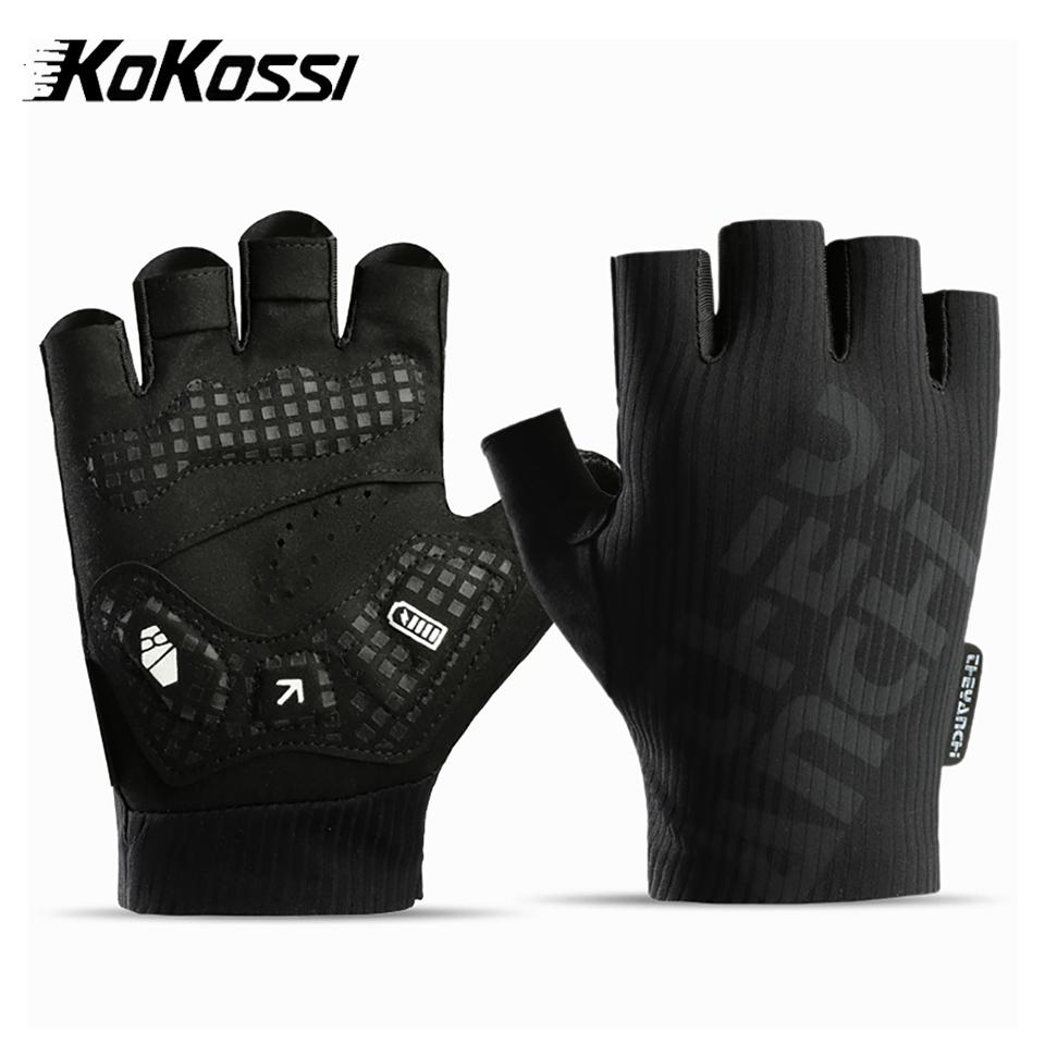 KoKossi Summer Bicycle Cycling Half Finger Gloves Breathable Shockproof Fingerless Gloves Anti-slip Gym Training Sports Gloves