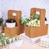 20 шт. Цветочные подарочные пакеты, букет, крафт-бумажные пакеты с ручкой, коричневая цветочная упаковка, упаковочная коробка для женщин, Валентина, День матери, свадебный подарок, декор