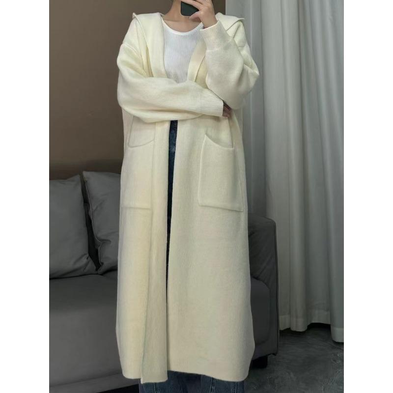 Женский длинный рукав вязаный кардиган свободный свитер повседневные пальто осенне-зимняя одежда новая мода