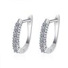 Moissanite Hoop Earrings 18k White Gold Plated Sterling Silver D Vvs1 Lab Diamond Dainty Fine Jewelry Ear Studs For Women
